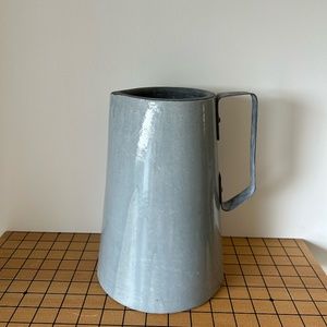Cottage Style Ceramic Pitcher | Metallic Handle   